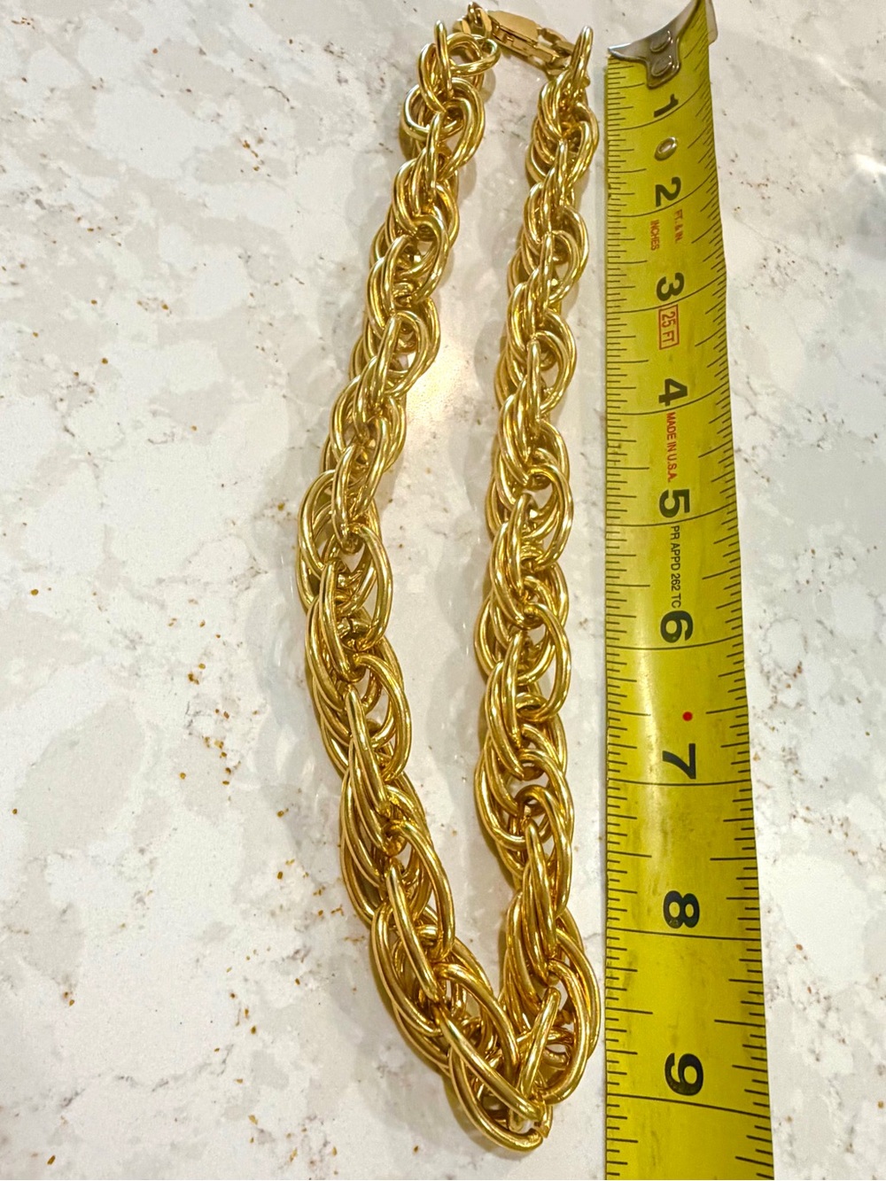 Vintage Chunky Gold-Plated Interlocking Rosa Rope Statement Chain - Picture 5 of 5